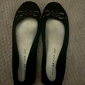 Anne Klein iFlex Leather Black ballet Flats for Women, size 8M